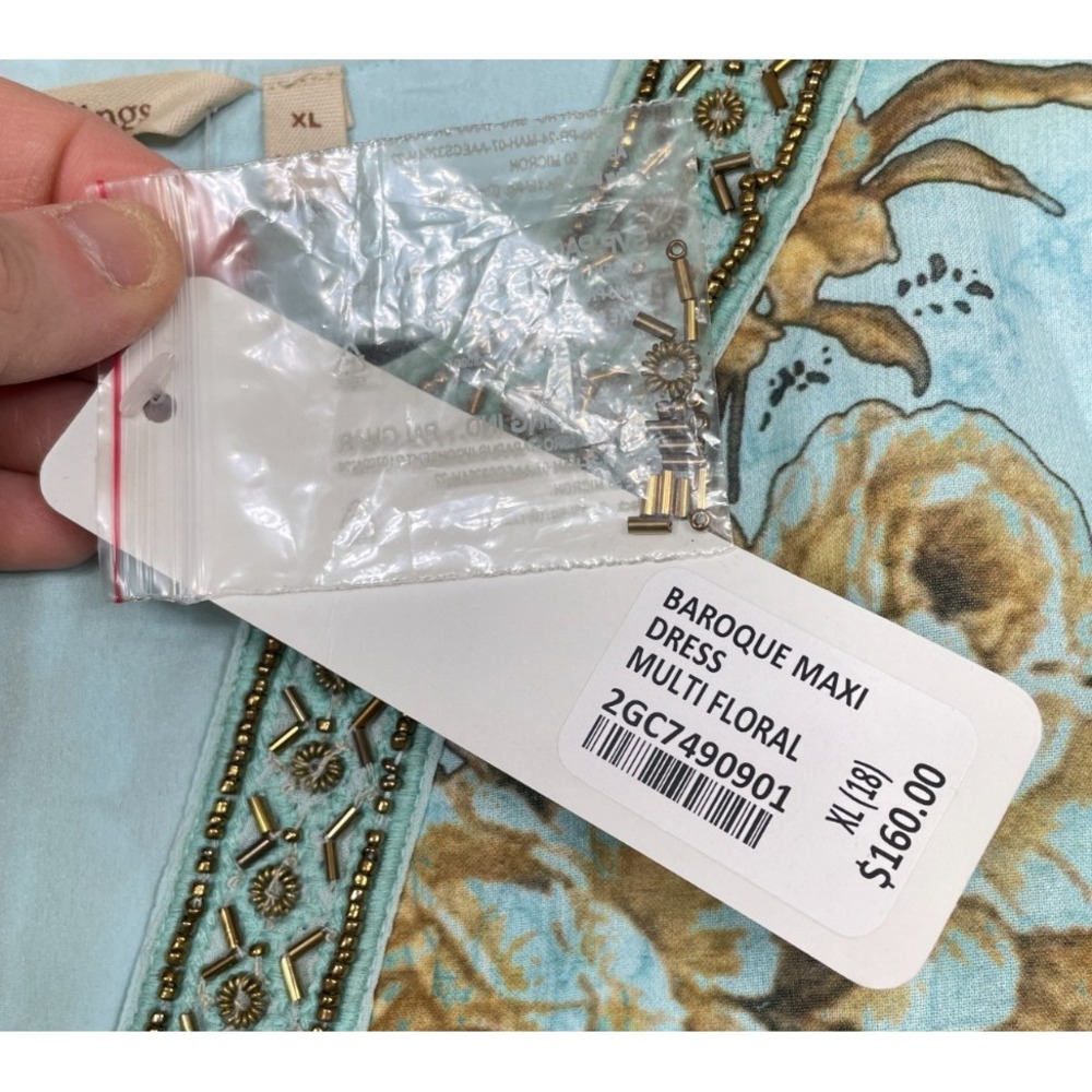 Soft Surroundings Baroque Maxi Dress Blue XL New - Picture 5 of 16